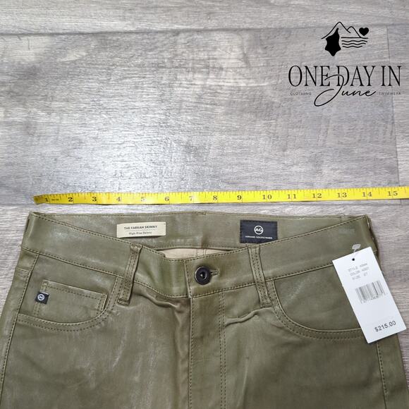 Adriano Goldschmied The Farrah High Rise Faux Leather Skinny Jeans Size 27 (4) - Picture 3 of 6
